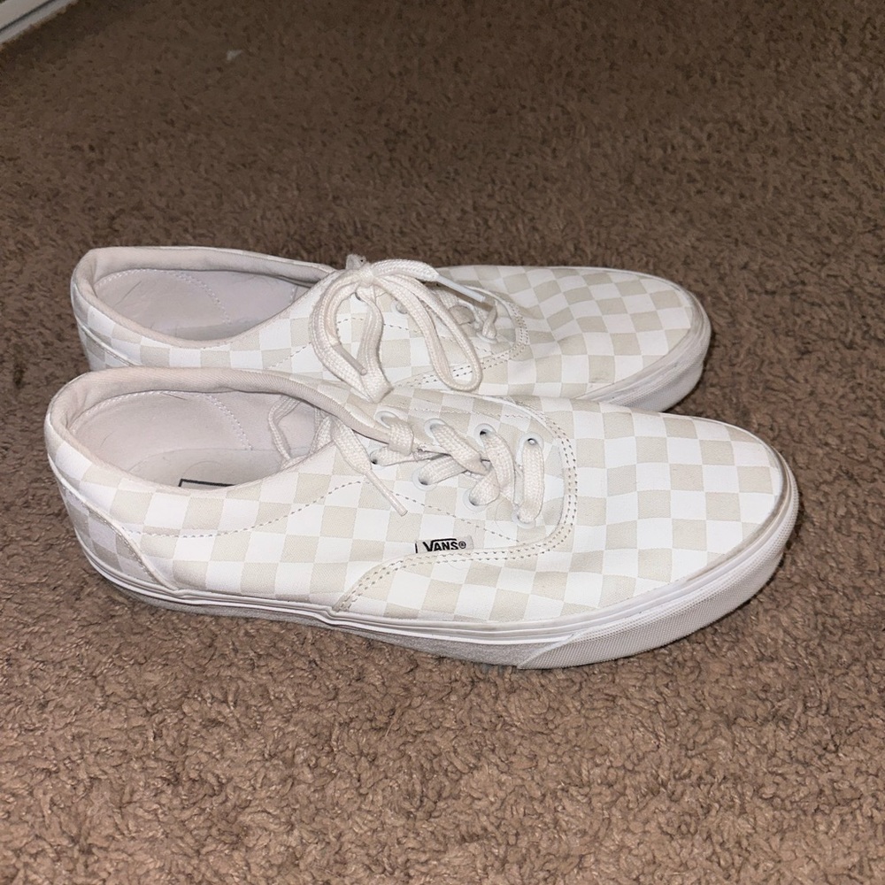White checkered authentic vans